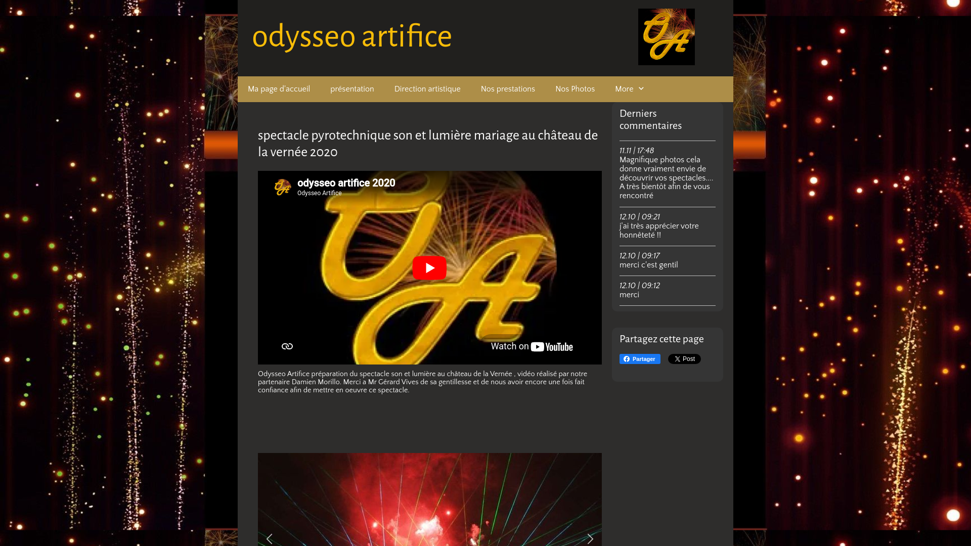 Odysseo artifice prestataire feu d'artifice artificier professionnel