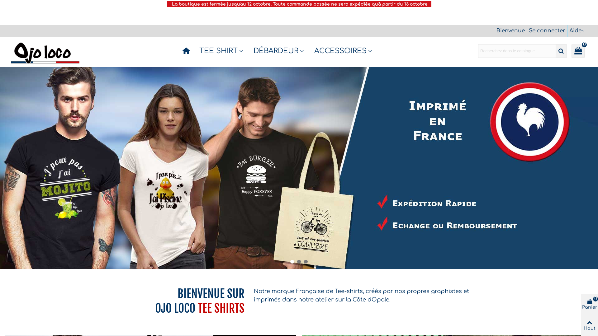 Capture d'écran de Tee shirts originaux Made in France, Ojo Loco vous propose des tee shirts Mojito.