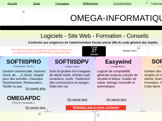 OMEGA-INFORMATIQUE logiciels de gestion, facturation, gestion de stock, dépôt vente, comptabilité, Windows.