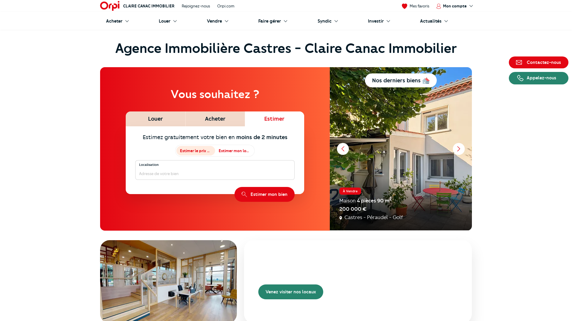 Capture d'écran de Retrouvez toutes nos annonces de ventes et de locations sur notre site ainsi que tous nos conseils immobiliers. Agence ORPI - 1er réseau immobilier en France
