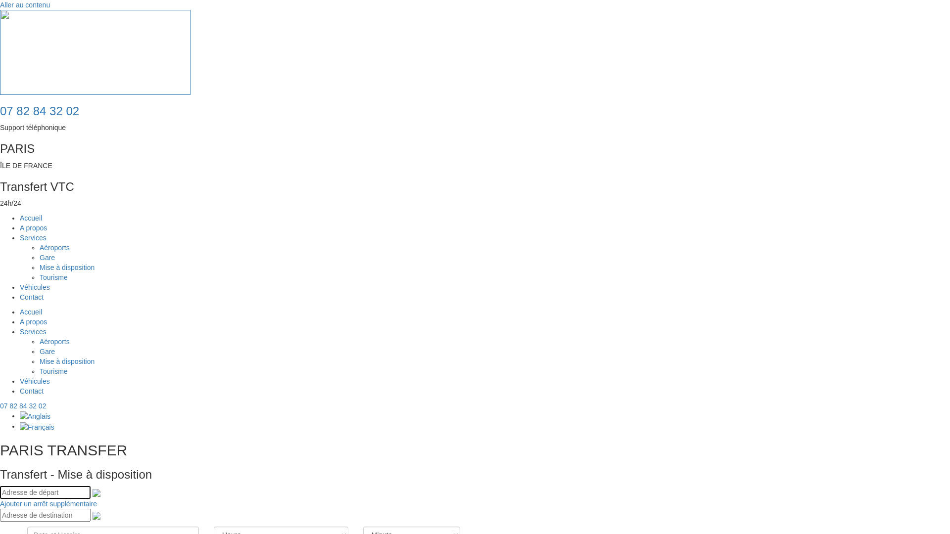 Capture d'écran de Votre Chauffeur Privé pour Tous Transferts a Paris et Île-de-France - Paris-Transfer.com