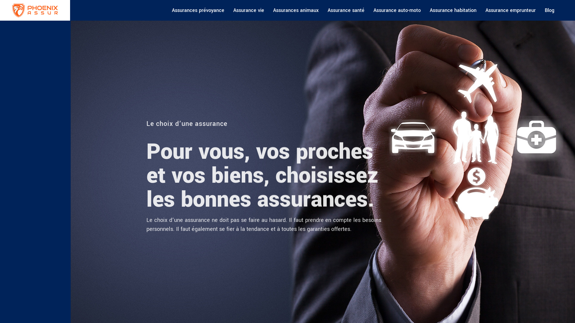 Capture d'écran de Phoenix-assur.com est un site de devis en assurance et crédit 