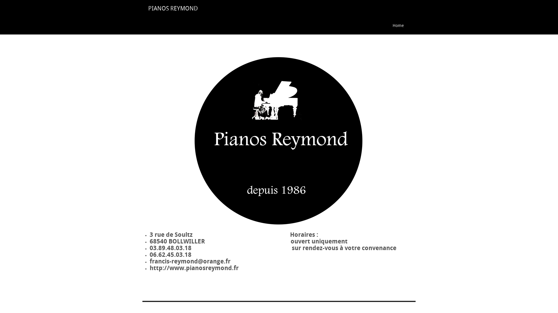 Capture d'écran de PIANOS REYMOND