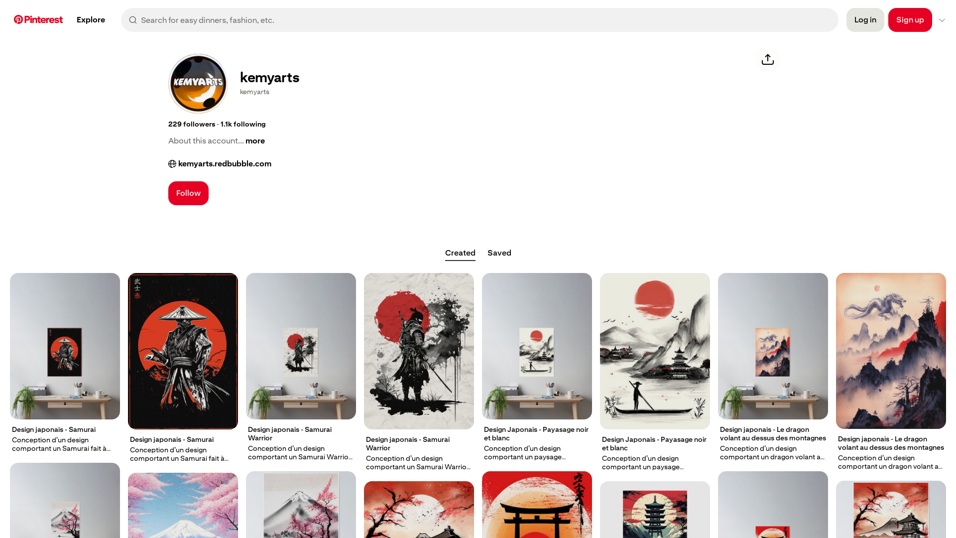 Capture d'écran de Kemyarts - (vitrine-store) | Pinterest  