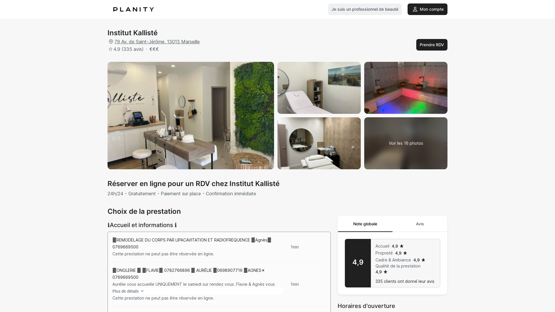 Capture d'écran de L'institut Kallisté