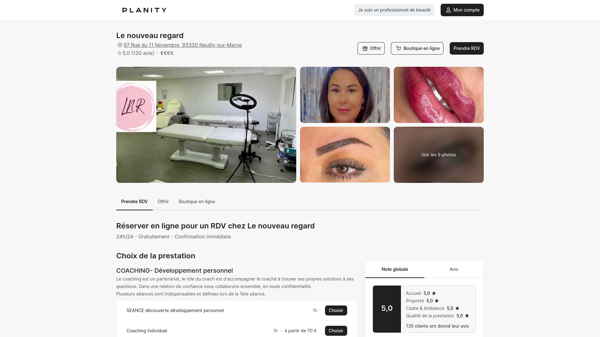 Capture d'écran de Centre de formation esthétique lié au regard, la dermopigmentation, le développement personnel, le coaching et institut de beauté, psychologie positive, e-learning, formation à distance