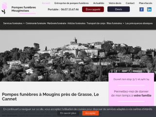 POMPES FUNEBRES MOUGINOISES ENTREPRISE INDEPENDANTE AU SERVICE DES FAMILLES , INTERVENTION SUR TOUT LE DEPARTEMENT, AMBULANCE LOCALE 24H/24 ET 7J/7 , SERVICE DE QUALITE  04 92 92 87 68