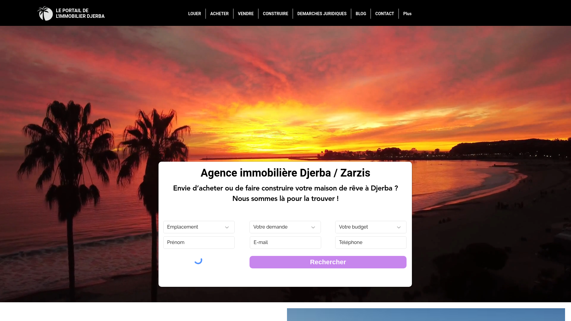 Capture d'écran de Le Portail de L'immobilier Djerba | Mieux qu'une Agence Immobilière | Annuaire des Meilleurs avocats de Djerba : Midoun, Houmt Souk