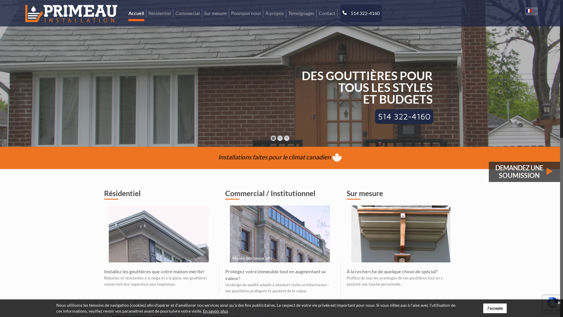 Capture d'écran de  gouttière en galvalume HO-DO® et soffite double ventillation primair®