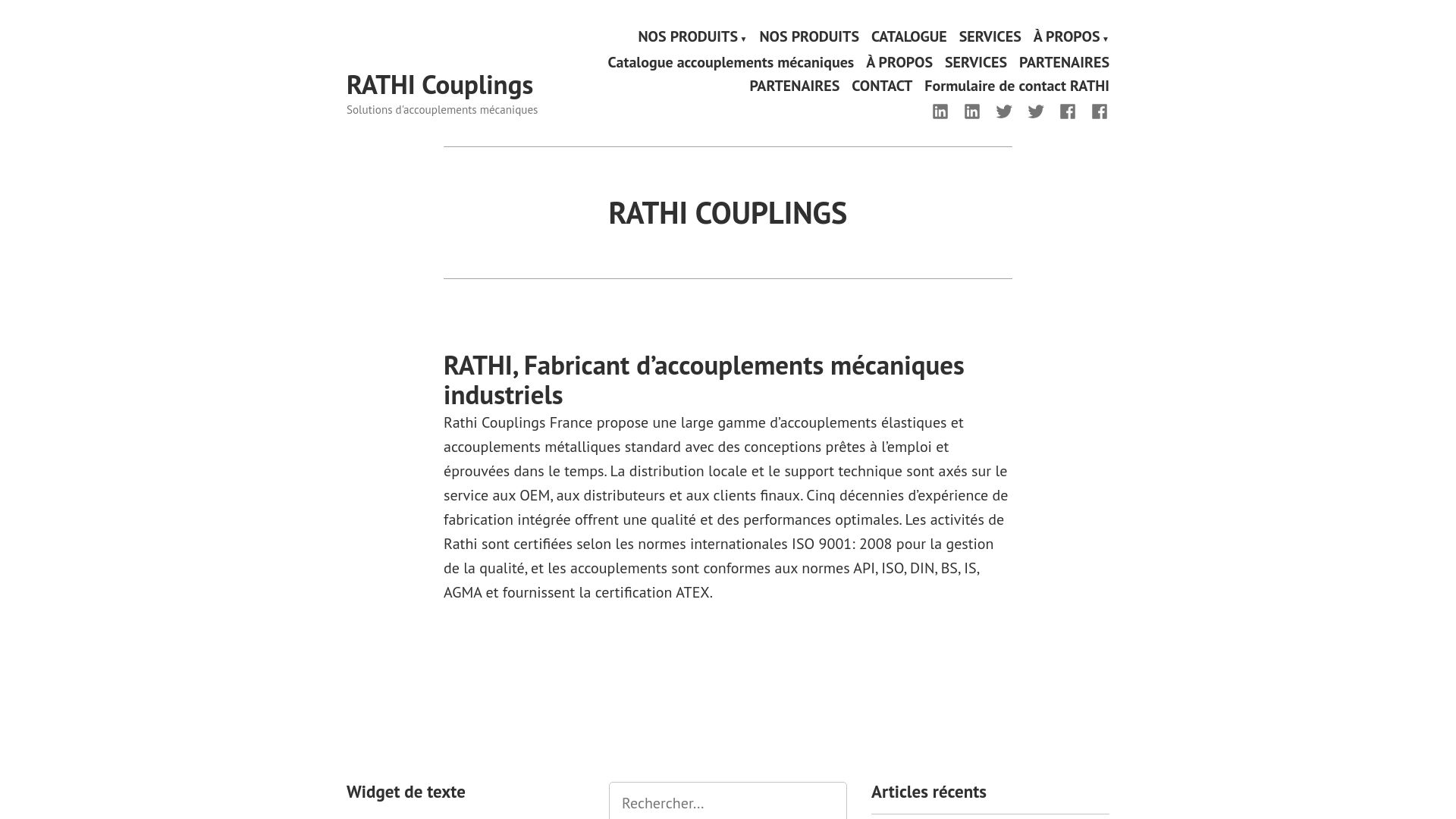 Capture d'écran de Accouplement mécanique élastique RATHI fabricant d'accouplement élastique mécanique, accouplement flexible, accouplement mécanique rigide et accouplement hydraulique.