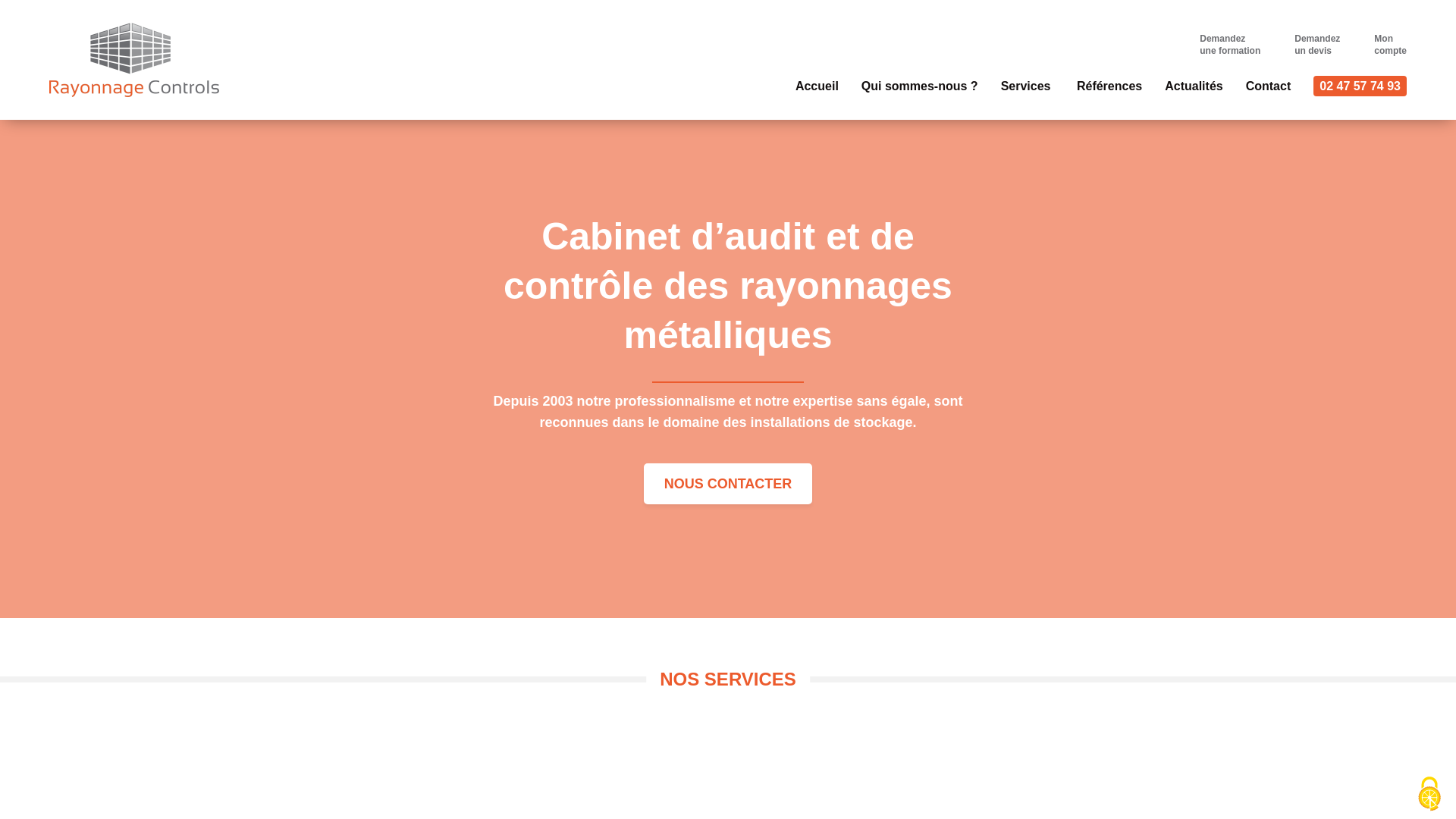 Capture d'écran de Rayonnage controls est un cabinet indépendant des constructeurs, spécialisé en audit et contrôle de rayonnages métalliques ainsi que la vérification périodique des racks à palettes.
