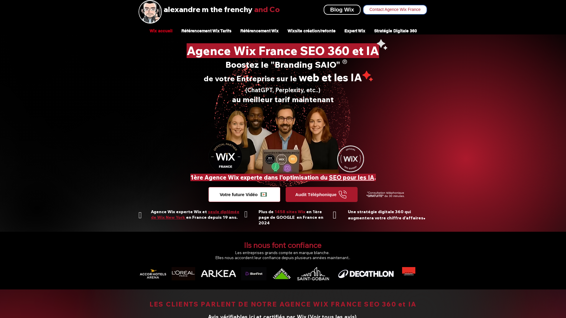 Capture d'écran de Referencement Wix, Premiere Page Google avec Wix, agence spécialisée Wix France