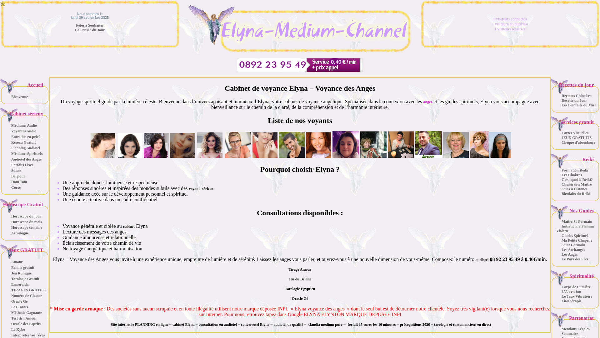 Capture d'écran de Voyance audiotel pour une consultation par téléphone gratuite de qualité 08 92 23 95 49 à 0.40€/min