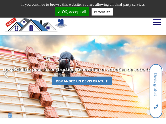 Capture d'écran de Couvreur, couverture et toiture à Trignac, Saint-Nazaire en Loire Atlantique (44)