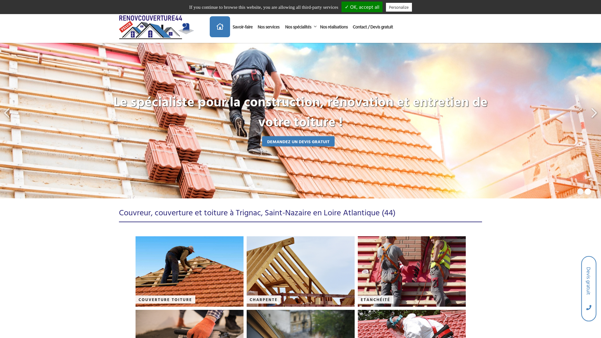 Couvreur, couverture et toiture à Trignac, Saint-Nazaire en Loire Atlantique (44)