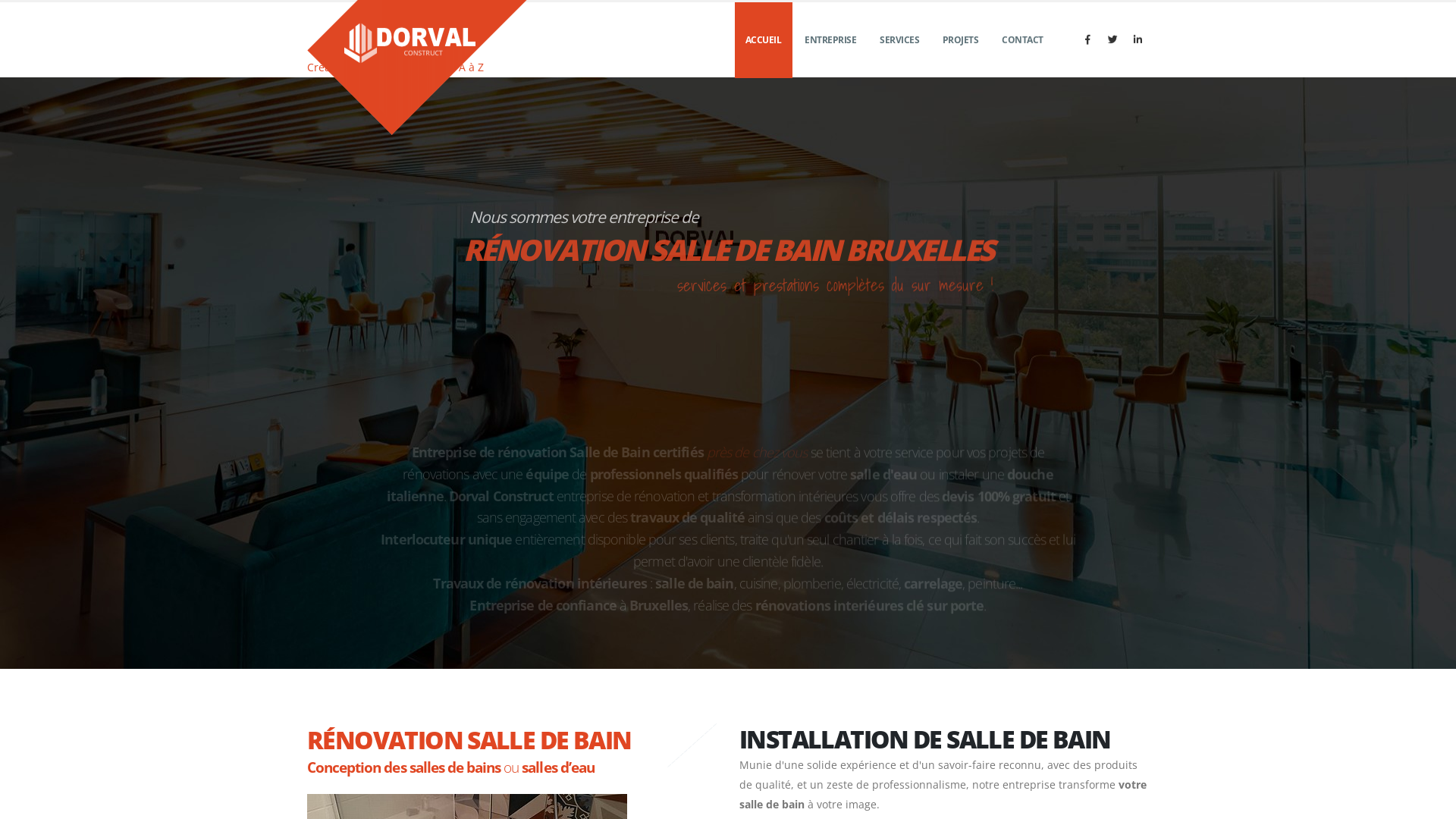 Capture d'écran de Renovation salle de bain Bruxelles, Entreprise renovation SDB Bruxelles