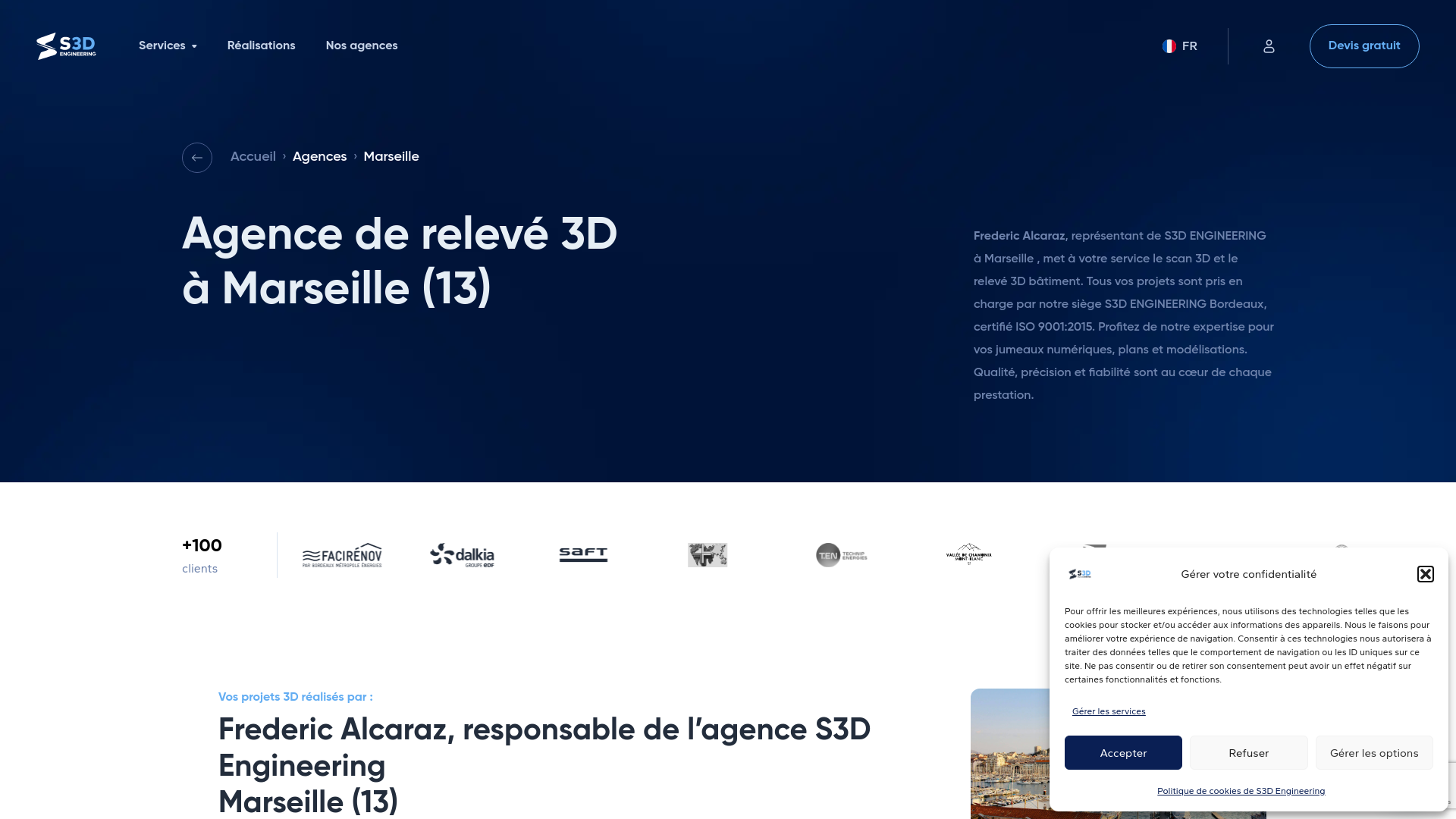 Capture d'écran de Agence de Scan 3D Marseille