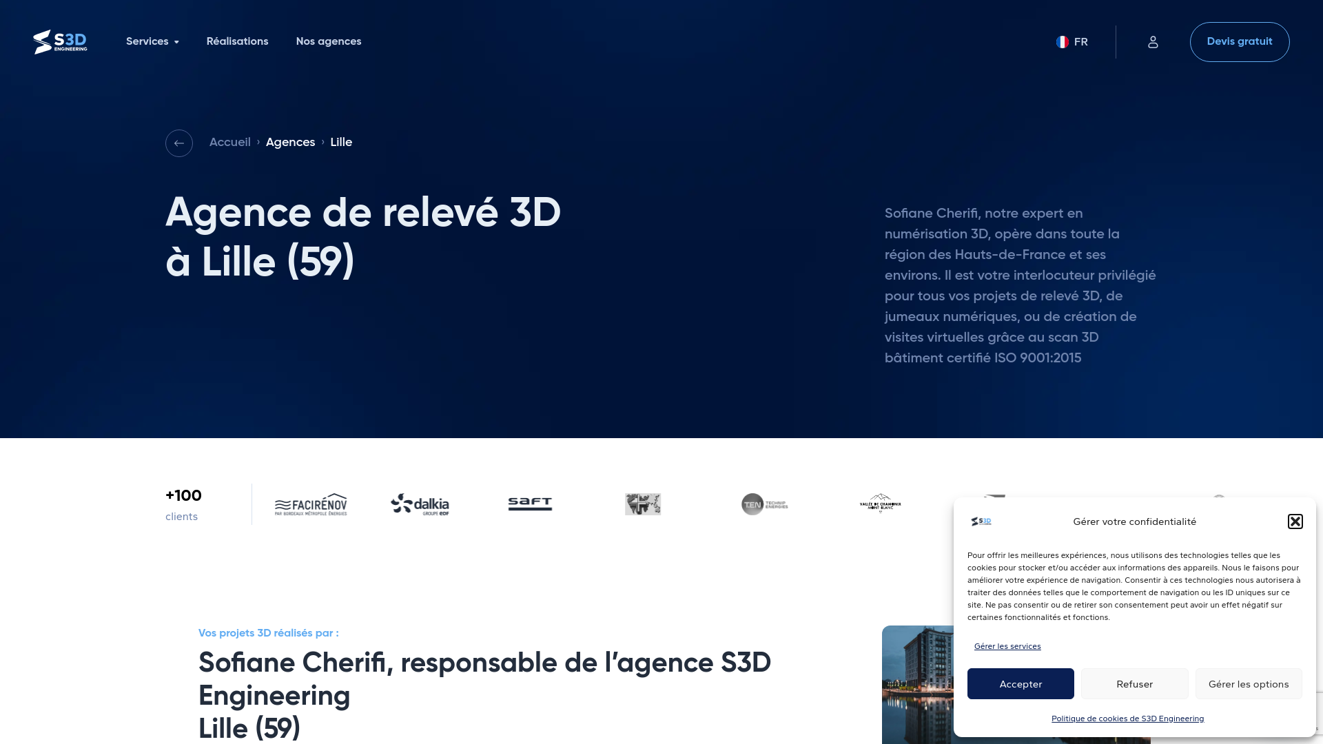 Capture d'écran de Agence de scan 3D Lille Haut de France