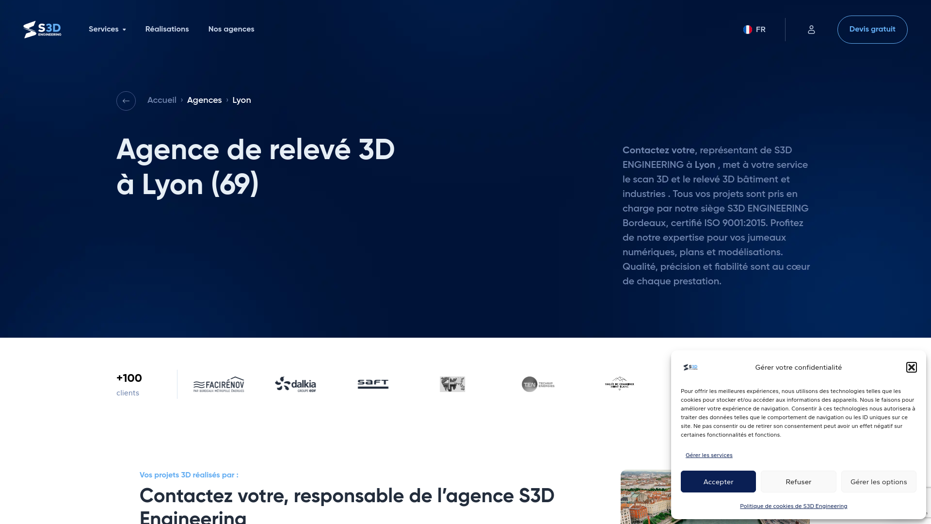 Capture d'écran de Agence de Scan 3D  Lyon