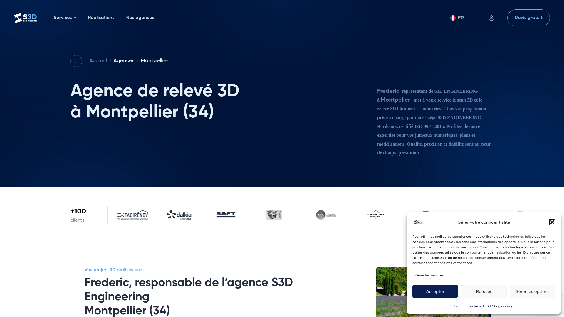Capture d'écran de Agence de Scan 3D Montpelier