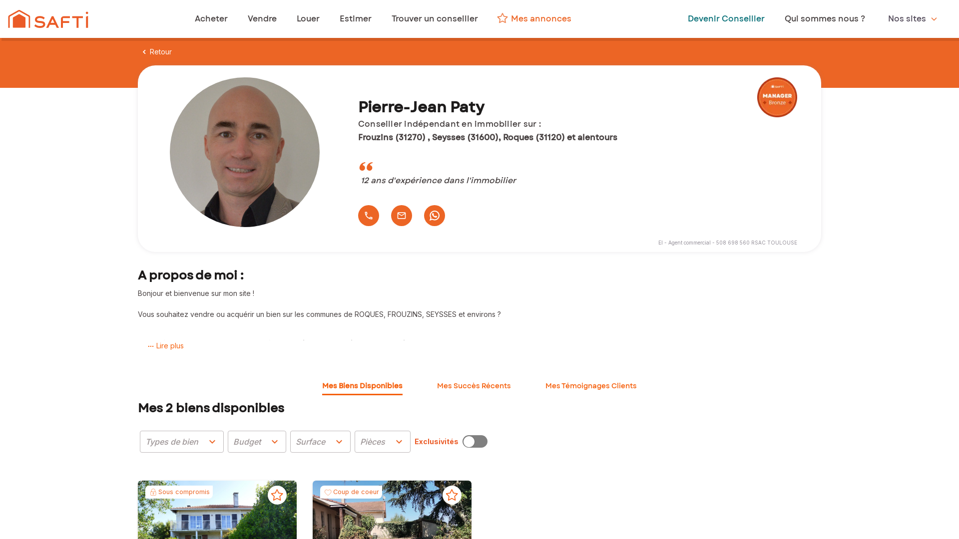 Capture d'écran de Agence immobiliere safti seysses