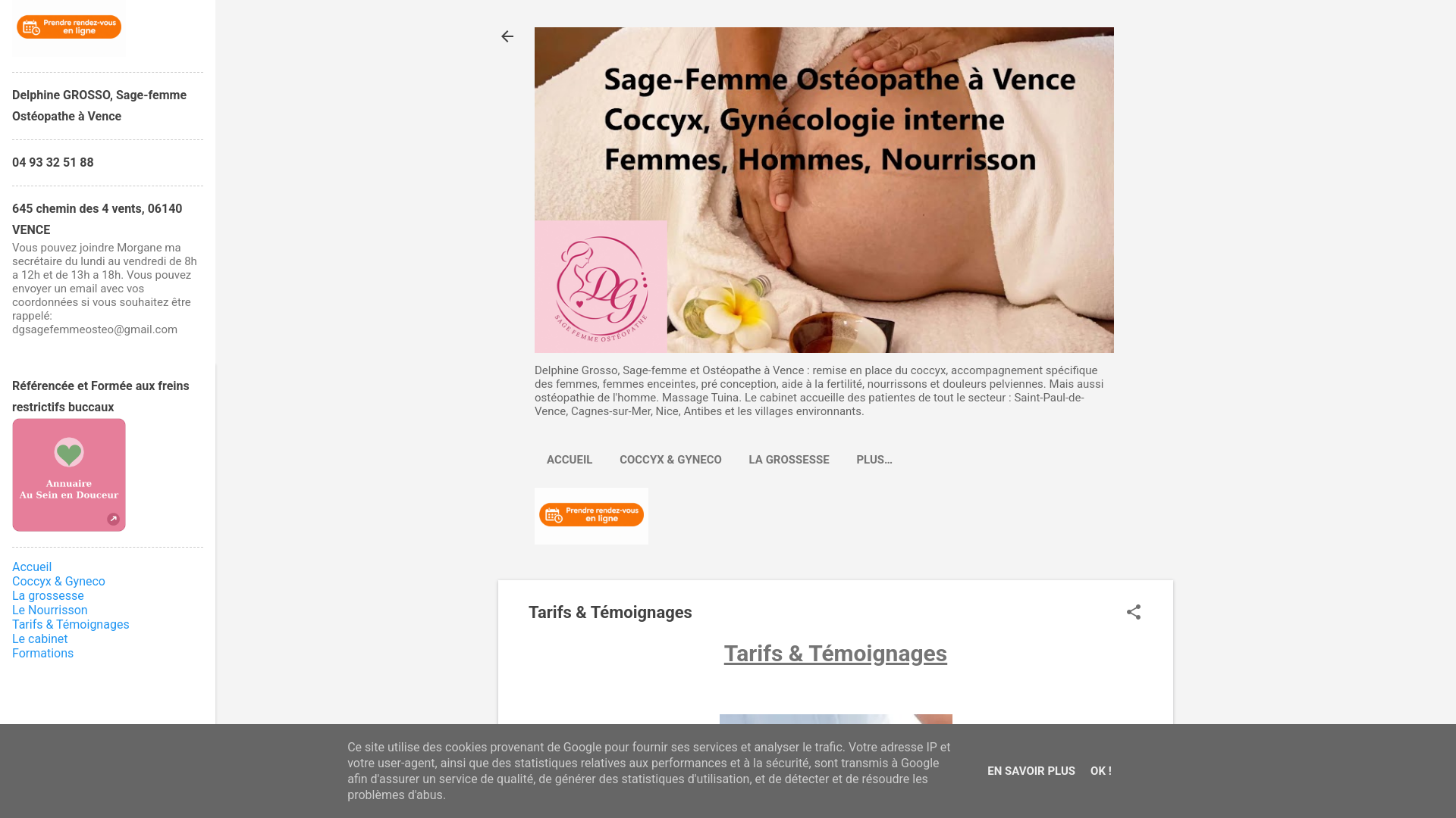 Avis Patients — Sage-femme Ostéopathe à Vence | Tarifs & Témoignages