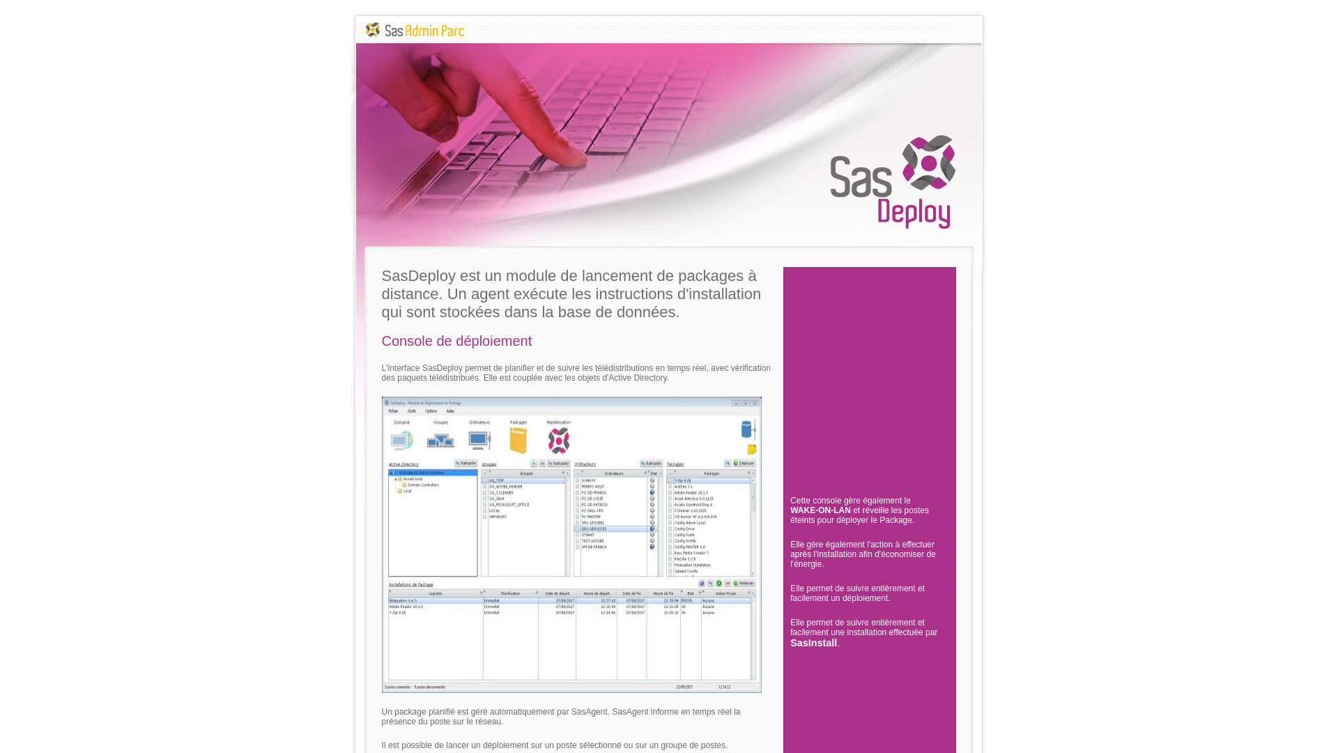 Capture d'écran de SasDeploy