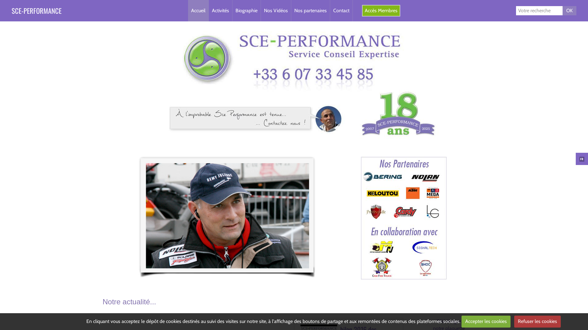 Capture d'écran de SCE-PERFORMANCE | Expertise Sécurité