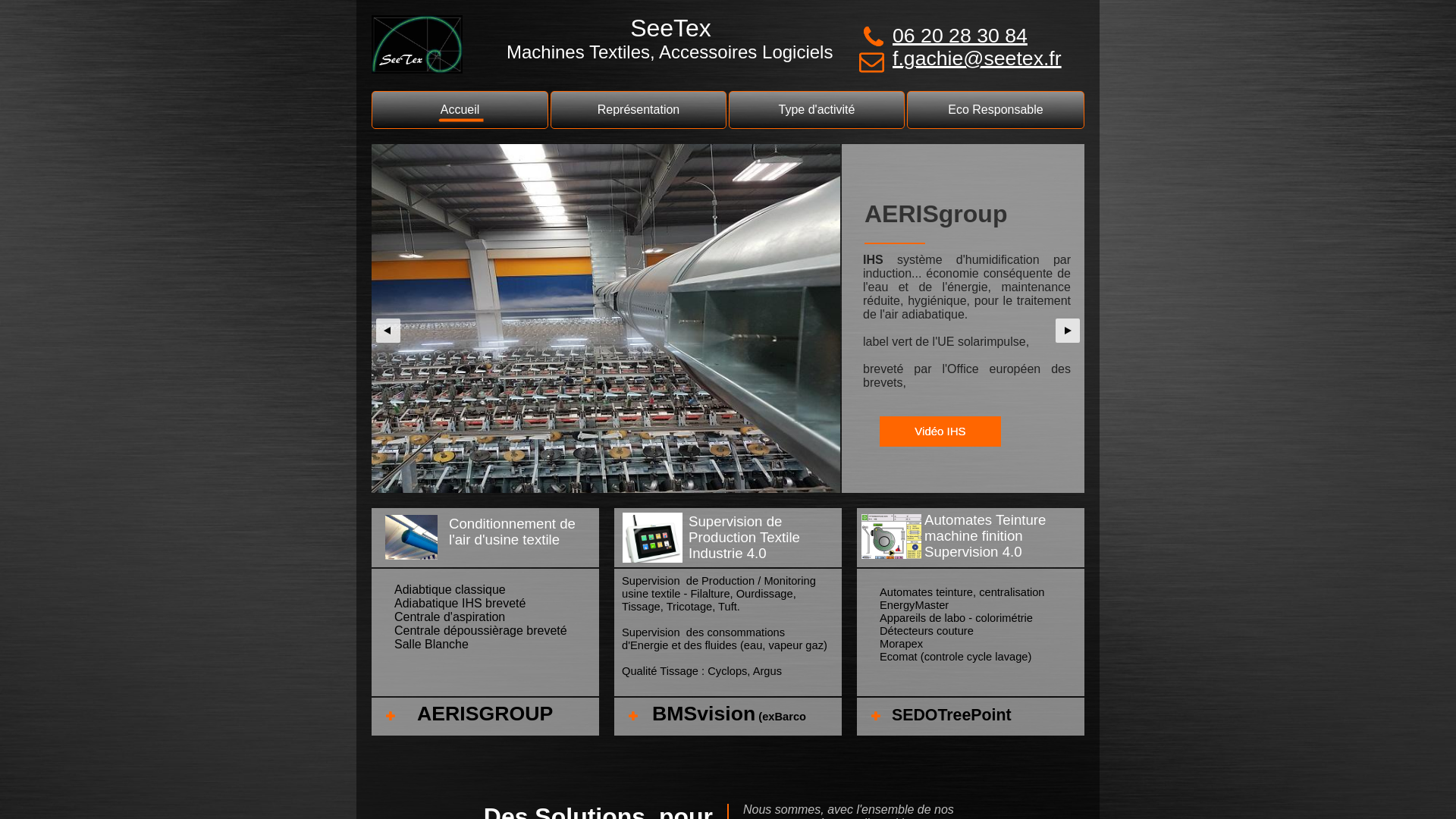 Capture d'écran de Représentation Machines Textiles, logiciels, Pièces détachées - Filature, non tissé, tissage, tricotage, ennoblissement