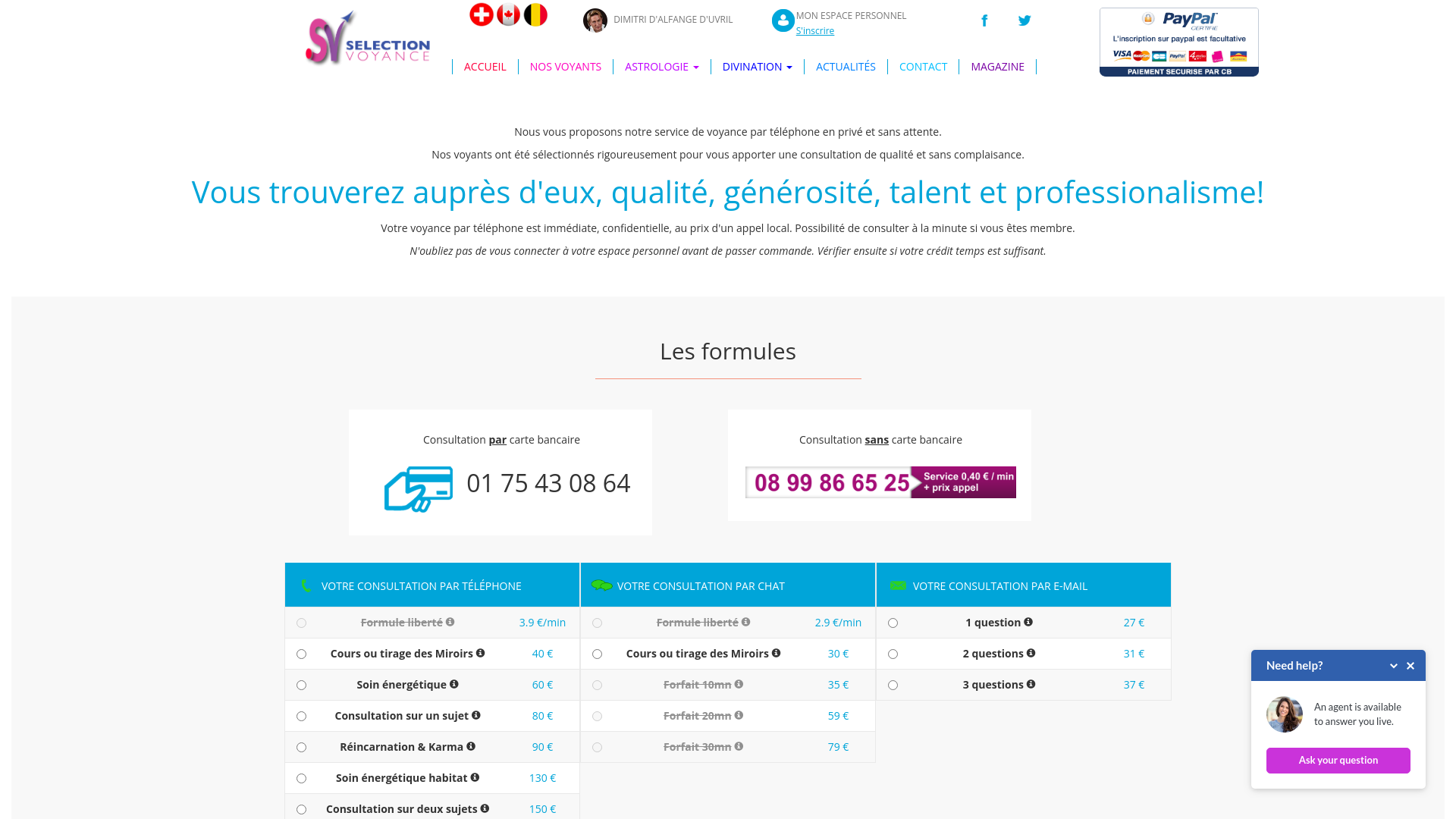 Capture d'écran de Médium international de renom, auteur de l'Oracle des Miroirs du Grand Livre de L'Oracle des Miroirs