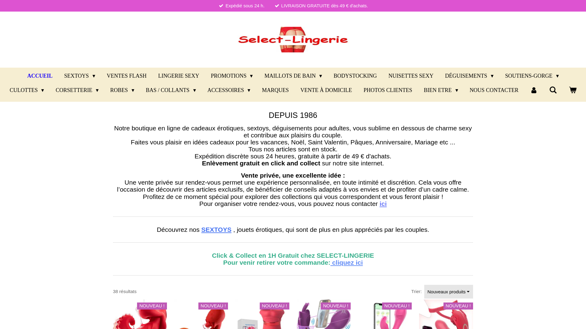 Capture d'écran de SELECT-LINGERIE