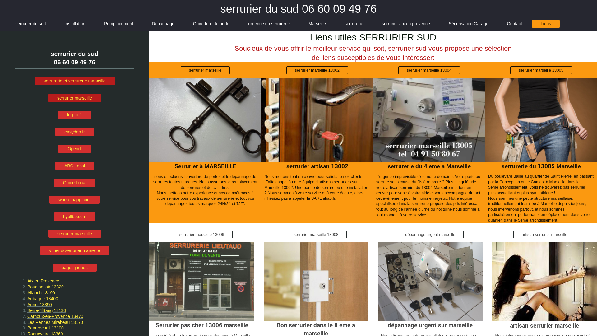 Capture d'écran de Serrurier et serrurerie