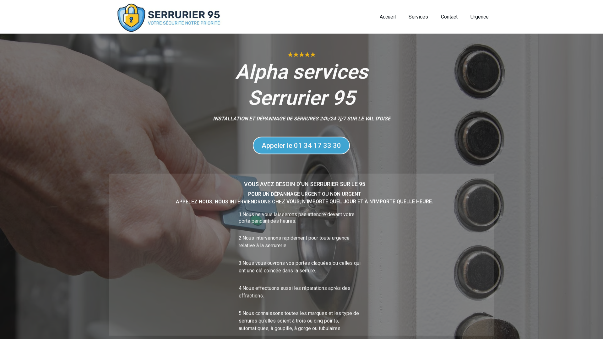 Capture d'écran de Serrurier 95 - Serrurier Val d'Oise