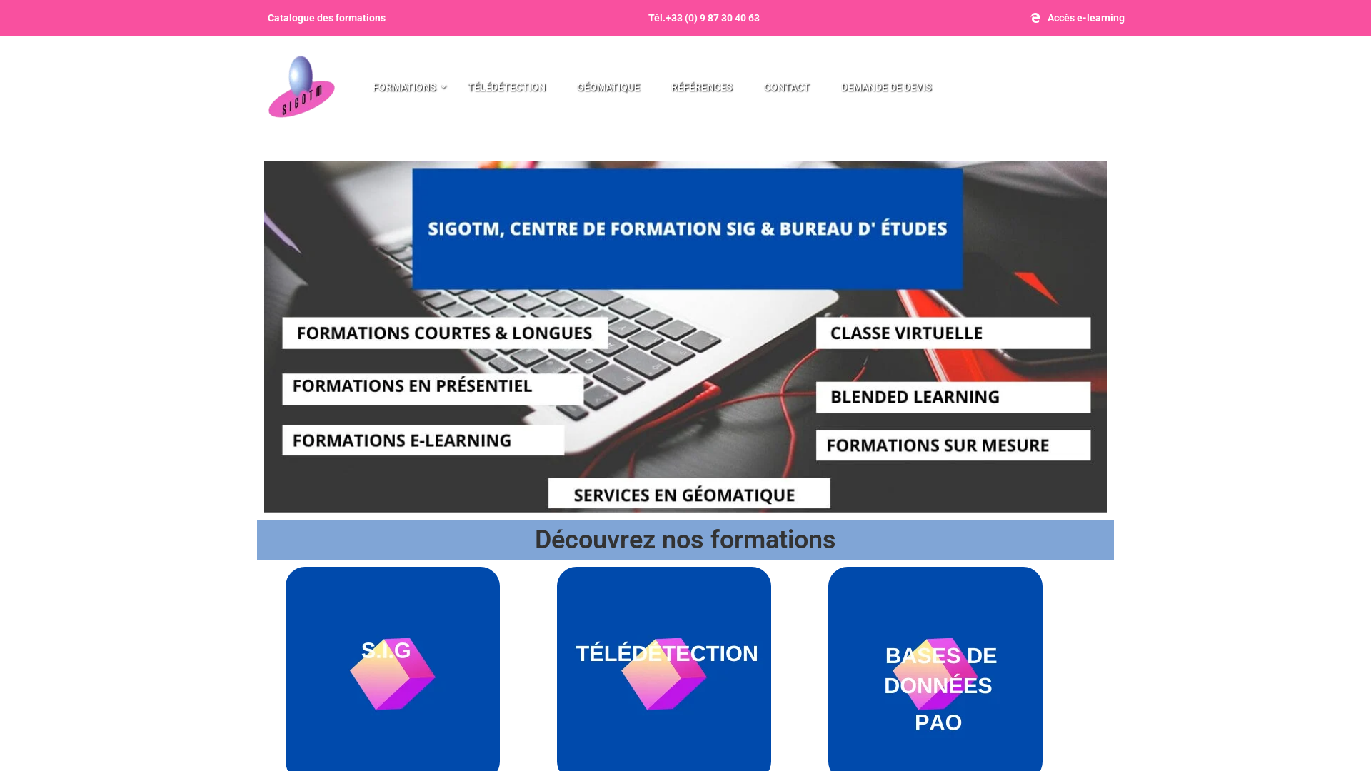 Capture d'écran de Formation SIG, formation ArcGIS, formation QGIS, formation