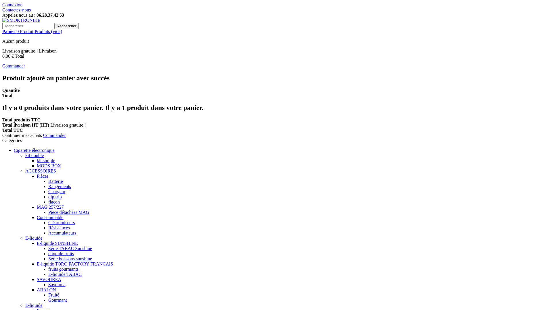 Capture d'écran de Cigarette électronique e-liquide en ligne pas cher smoktronike.com