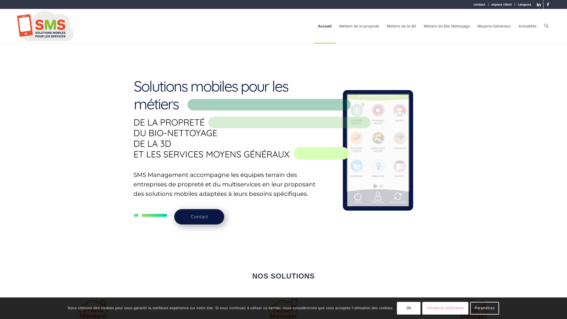 Capture d'écran de Solutions mobiles pour les services