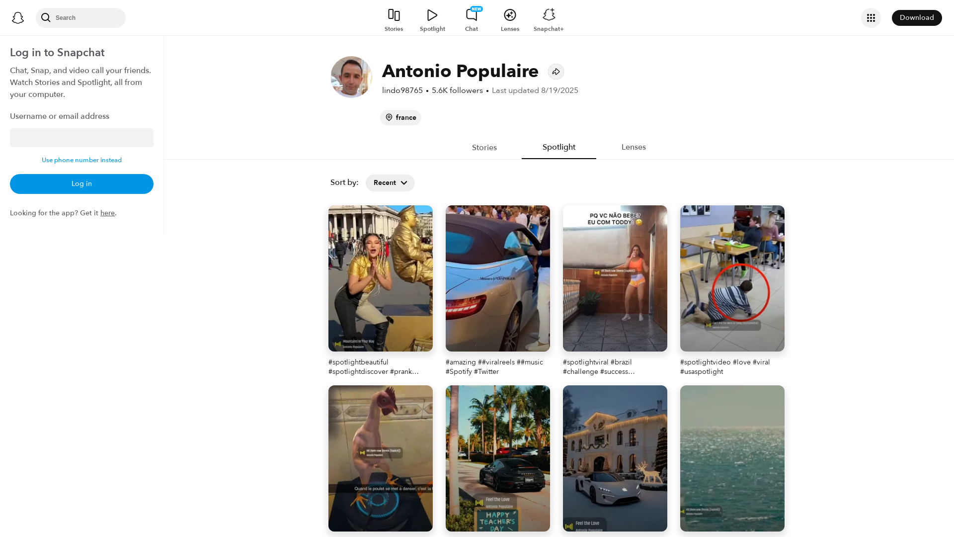 Capture d'écran de Snapchat plus visionne année2024