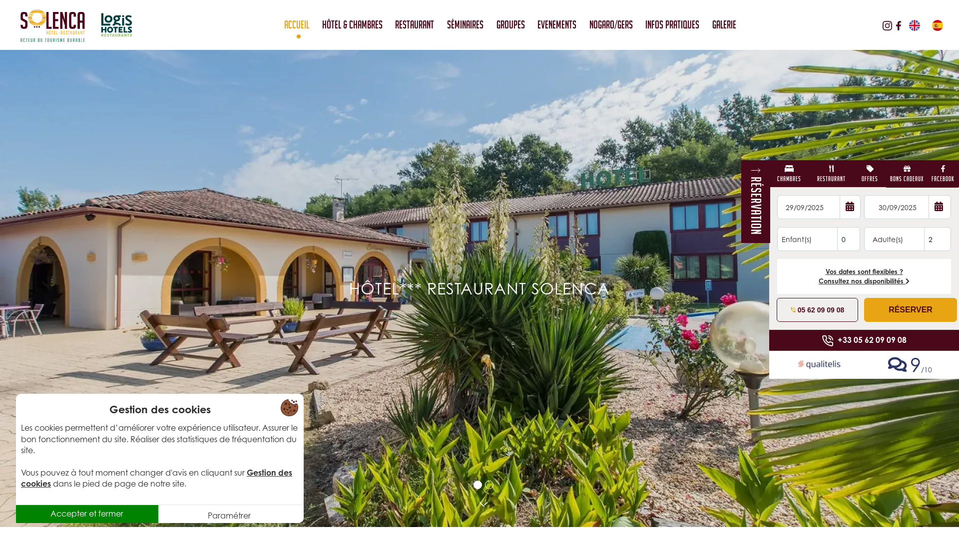 Capture d'écran de Hôtel Restaurant Séminaires Solenca Nogaro