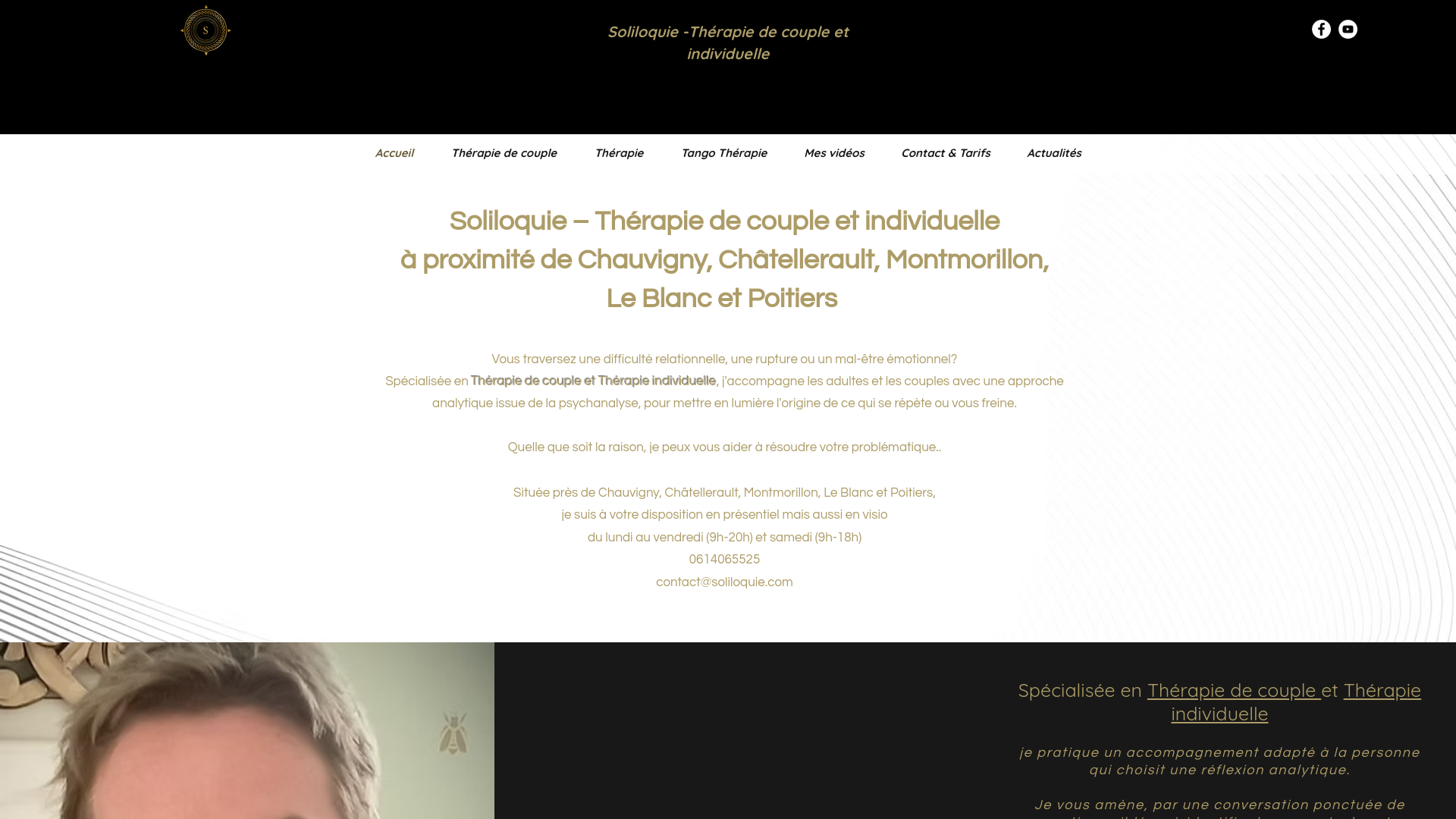 Capture d'écran de Soliloquie – Thérapie de couple et individuelle Chauvigny, Châtellerault, Montmorillon, Le Blanc et Poitiers