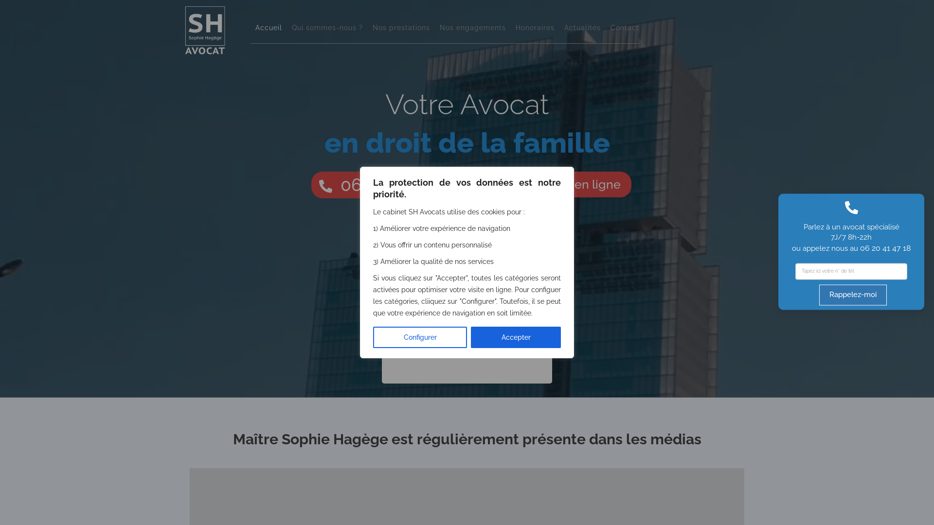 Capture d'écran de Avocat Droit de la Famille Paris - Divorce, Garde d'Enfants, Pension Alimentaire | SH AVOCAT