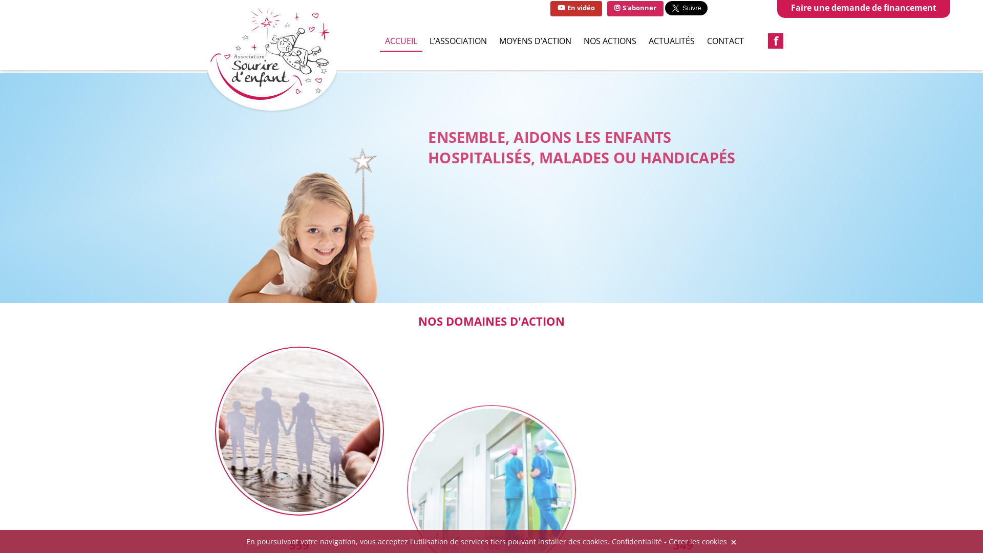 Capture d'écran de Association Sourire d'enfant | Association pour les causes de l'enfance