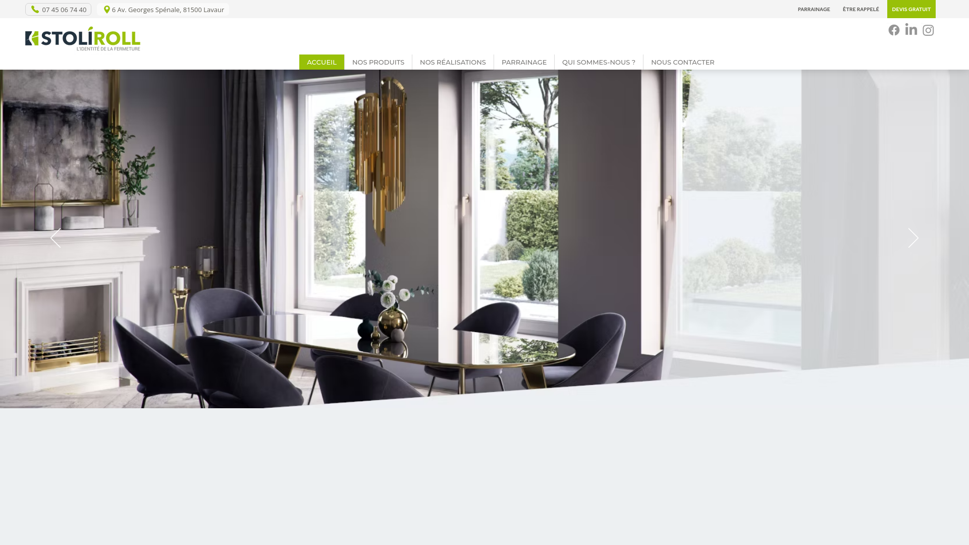 Capture d'écran de STOLIROLL, Vente et pose de fenêtres, portes, volets et portails à Lavaur