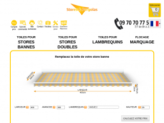 TOILE STORE BANNE SUR MESURE | Stores & Pergolas.com