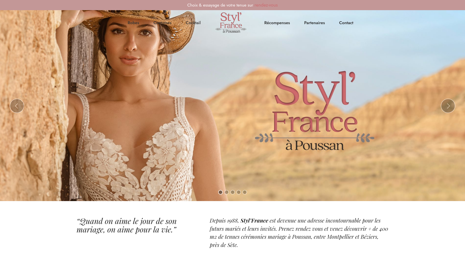 Capture d'écran de STYL'FRANCE - Robe de mariée Costume Montpellier - Tenues cérémonies mariages Hérault