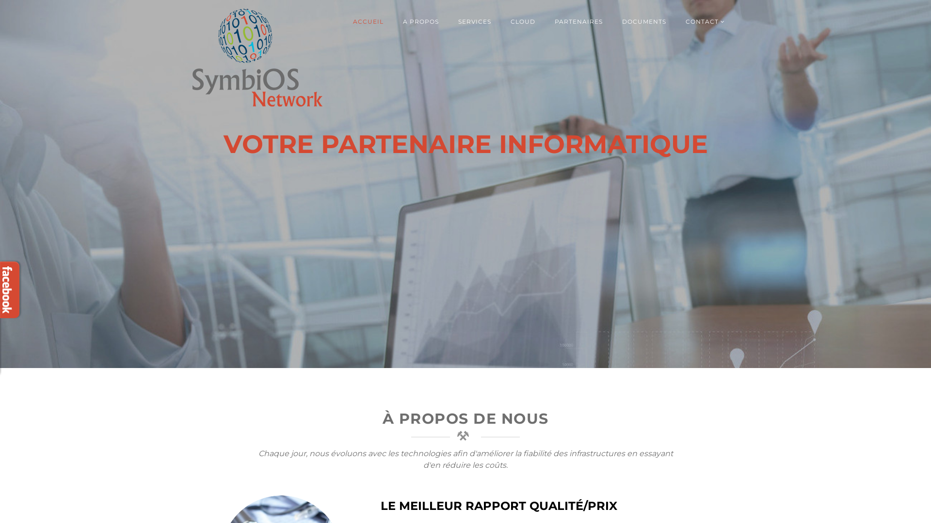 Capture d'écran de Symbios Network entreprise de Solutions et de service Informatique
