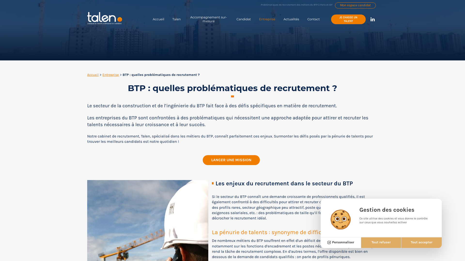 Recrutement BTP : pénurie de talents et enjeux – Talen