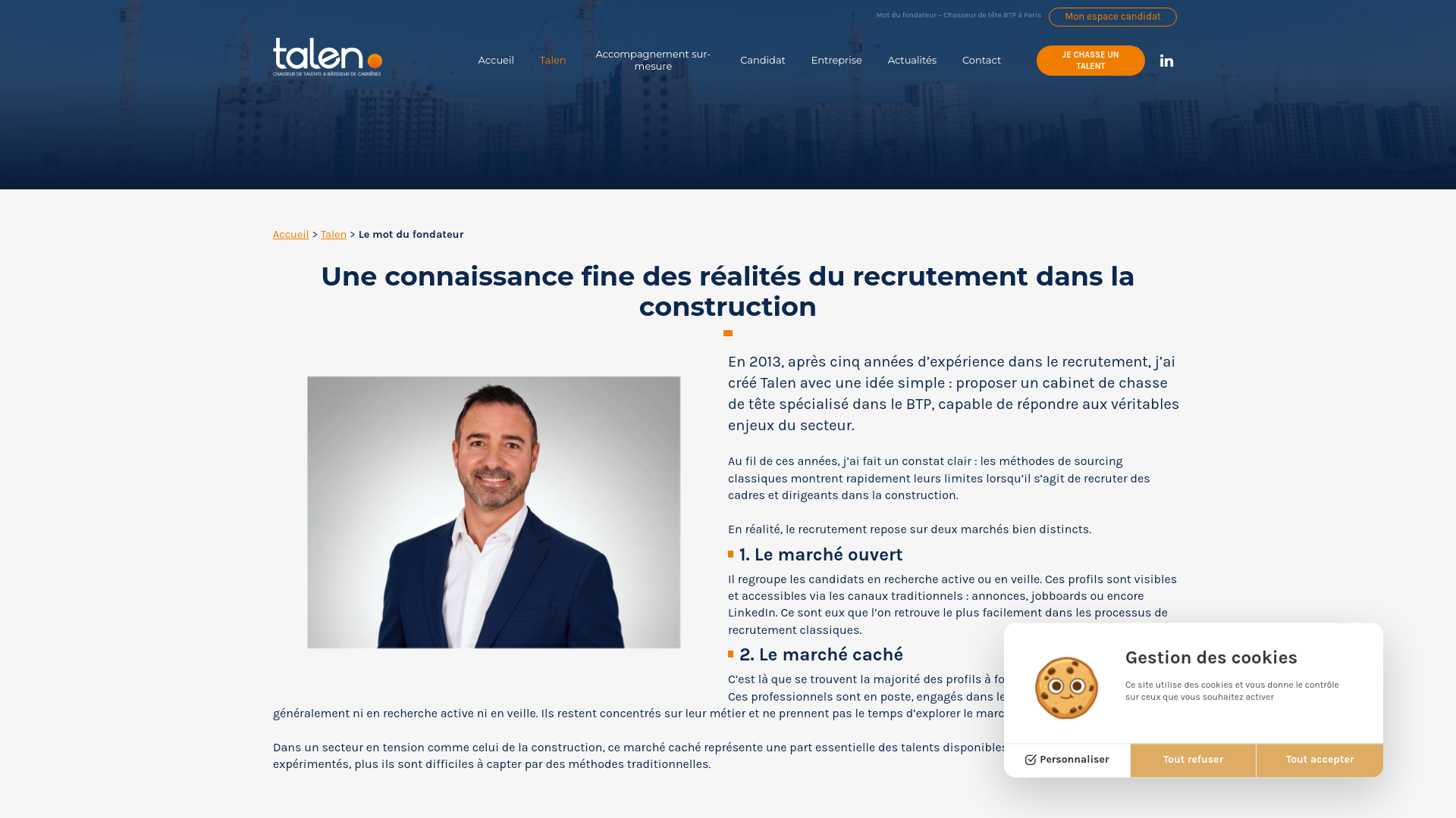 Cabinet de recrutement BTP Paris – Chasse de tête cadres et dirigeants | Talen