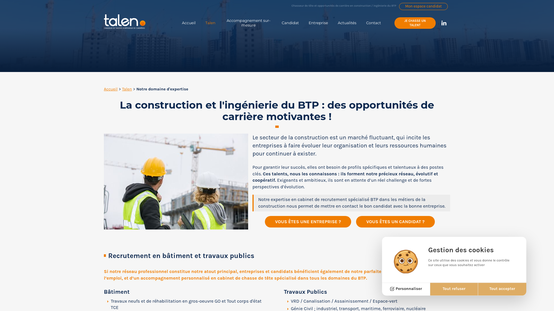 Recrutement BTP Paris : construction et ingénierie – Talen