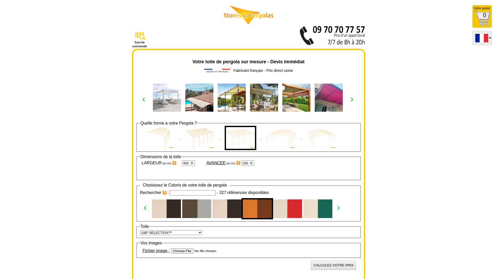 Capture d'écran de TOILE DE PERGOLA OU TONNELLE SUR MESURE | toiledepergola.com