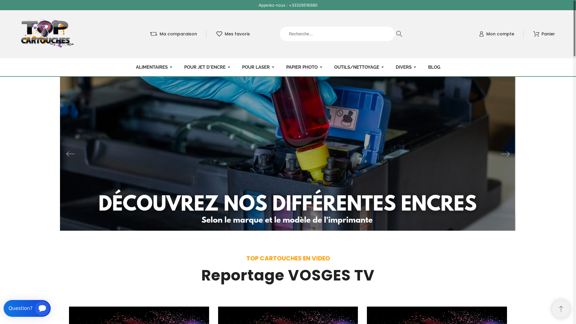 Capture d'écran de Encres et cartouches d'encre